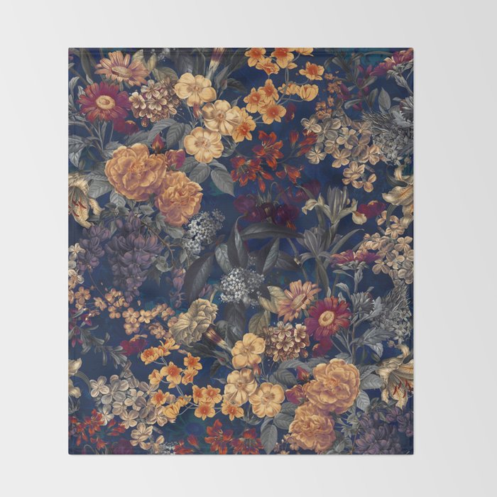 Blooming Oasis IV - Night Throw Blanket Gallery Image 2