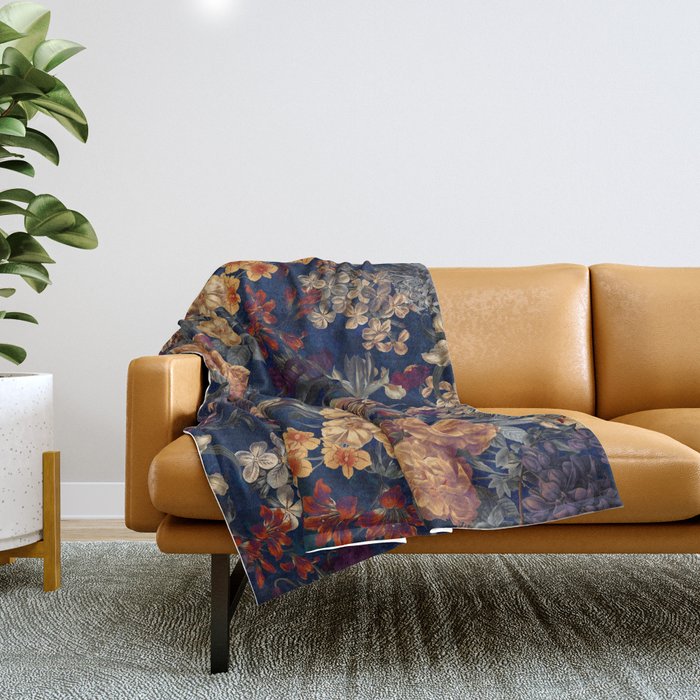Blooming Oasis IV - Night Throw Blanket Gallery Image 1
