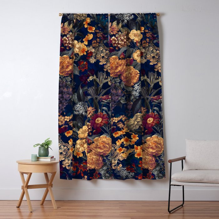 Blooming Oasis IV - Night Window Curtain Gallery Image 1