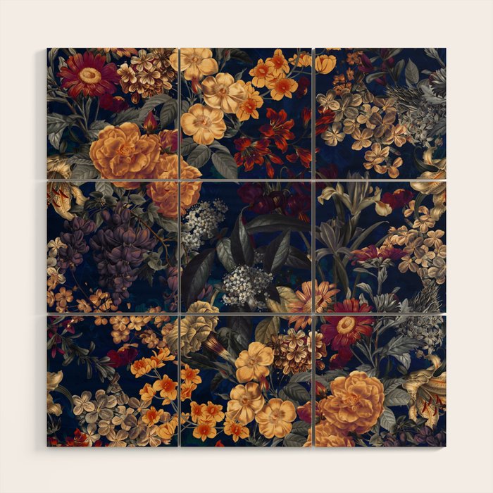 Blooming Oasis IV - Night Wood Wall Art Gallery Image 1