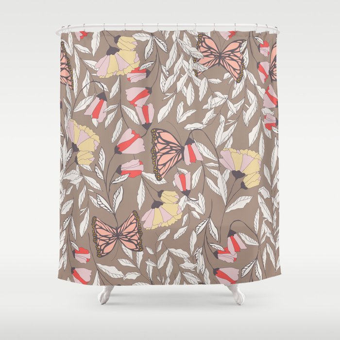 Monarch garden 002 Shower Curtain Gallery Image 1