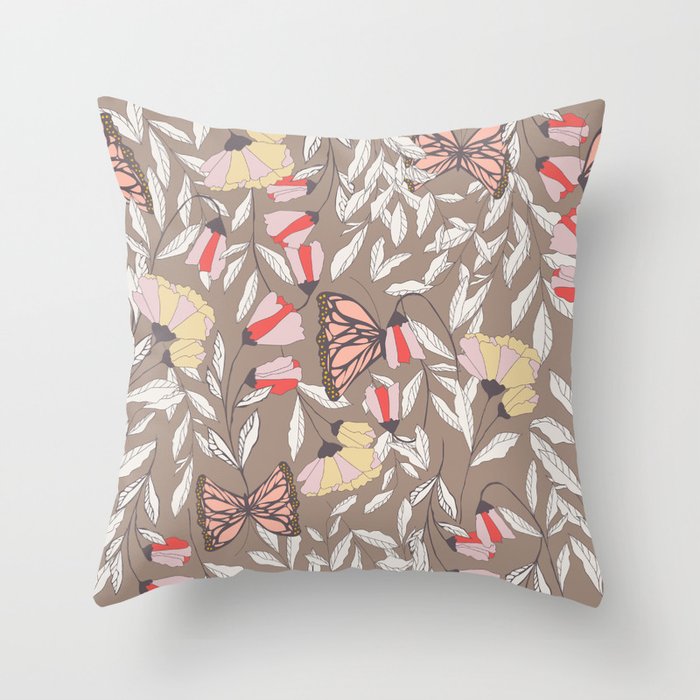 Monarch garden 002 Throw Pillow Gallery Image 6