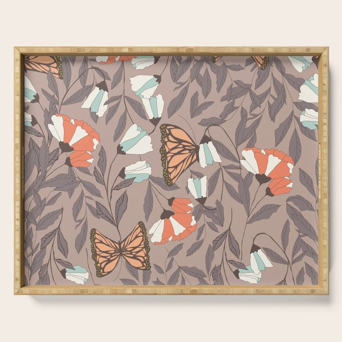 Monarch garden 004 Serving Tray Gallery Image 1