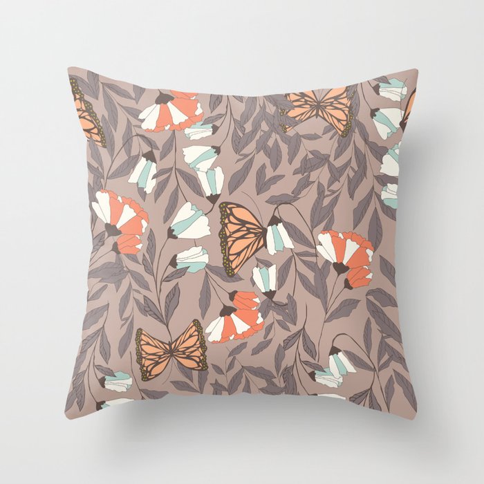 Monarch garden 004 Throw Pillow Gallery Image 6