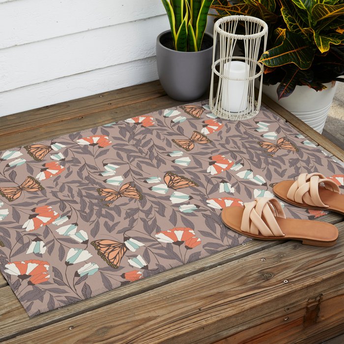 Monarch garden 004 Outdoor Rug Gallery Image 2