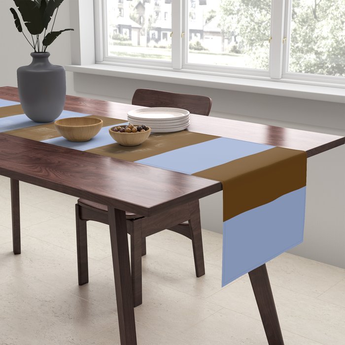 Duo I - Blue and Brown Stripes Table Runner Gallery Image 2