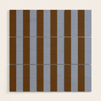 Duo I - Blue and Brown Stripes Wood Wall Art Gallery Image 1