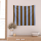 Duo I - Blue and Brown Stripes Wall Tapestry Gallery Image 2