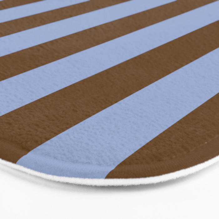 Duo I - Blue and Brown Stripes Bath Mat Gallery Image 3