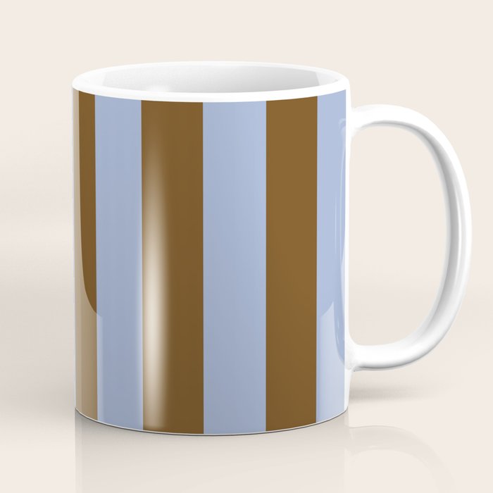 Duo I - Blue and Brown Stripes Coffee Mug Gallery Image 1