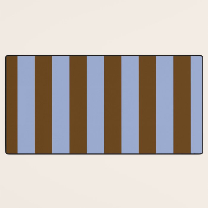 Duo I - Blue and Brown Stripes Desk Mat Gallery Image 3