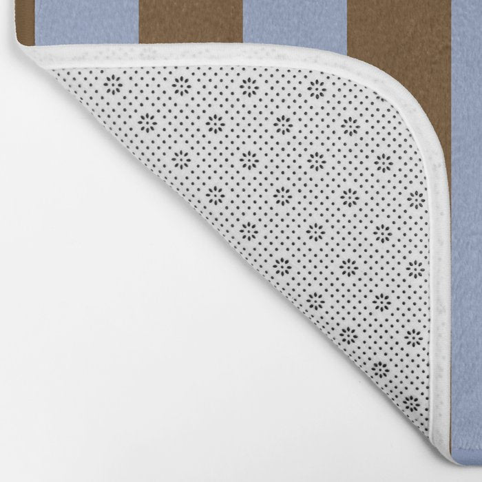 Duo I - Blue and Brown Stripes Bath Mat Gallery Image 2