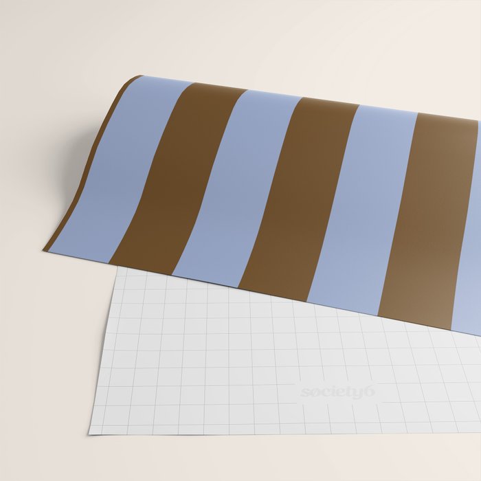 Duo I - Blue and Brown Stripes Wrapping Paper Gallery Image 2