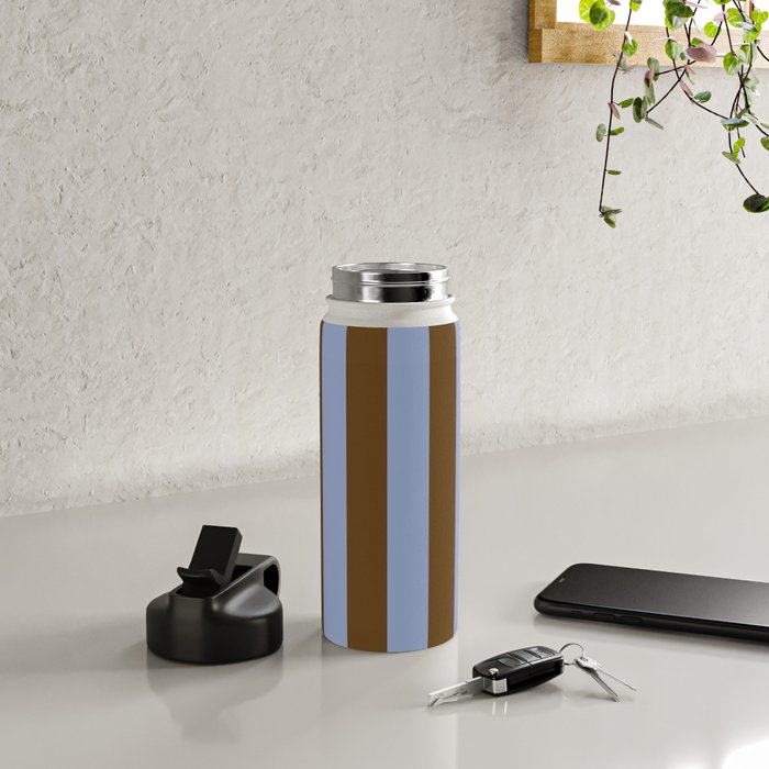 Duo I - Blue and Brown Stripes Water Bottle Gallery Image 4