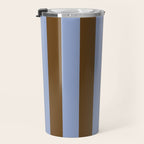 Duo I - Blue and Brown Stripes Travel Mug Gallery Image 3