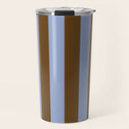 Duo I - Blue and Brown Stripes Travel Mug Gallery Image 1