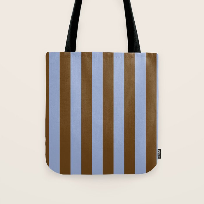 Duo I - Blue and Brown Stripes Tote Bag Gallery Image 1