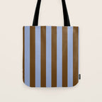 Duo I - Blue and Brown Stripes Tote Bag Gallery Image 1