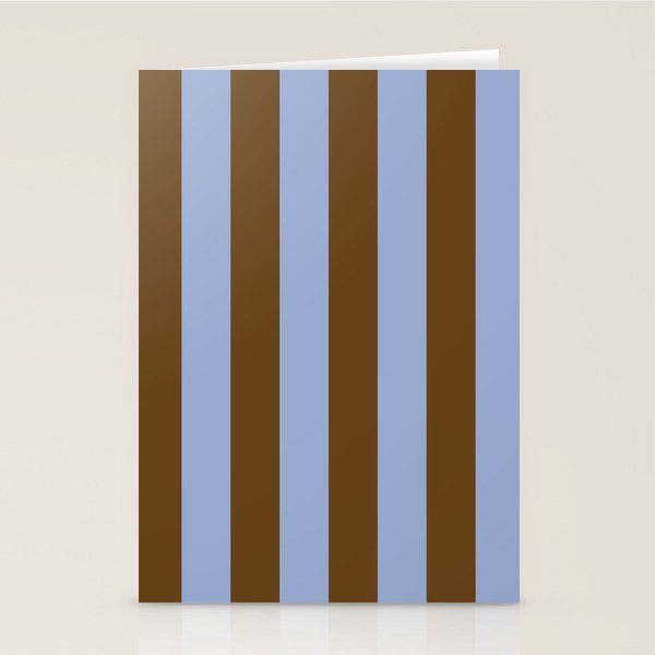 Duo I - Blue and Brown Stripes Stationery Card Gallery Image 1