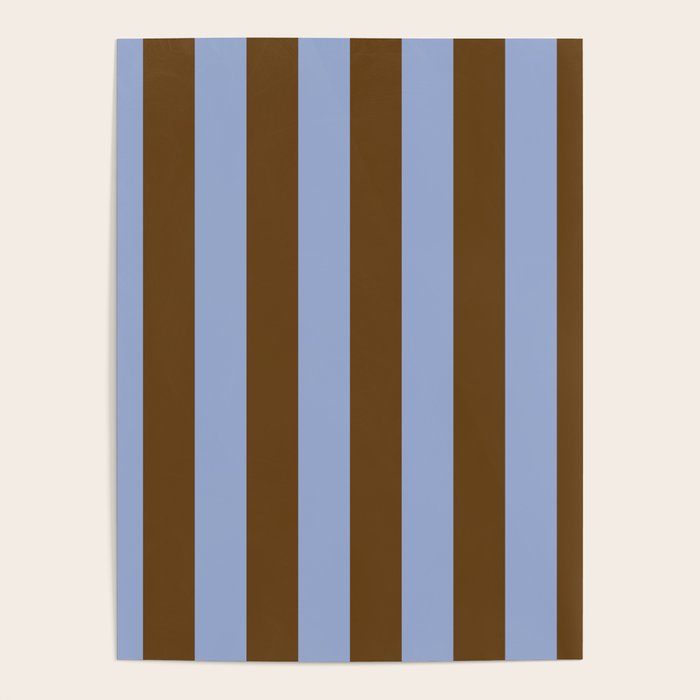 Duo I - Blue and Brown Stripes Poster Gallery Image 4