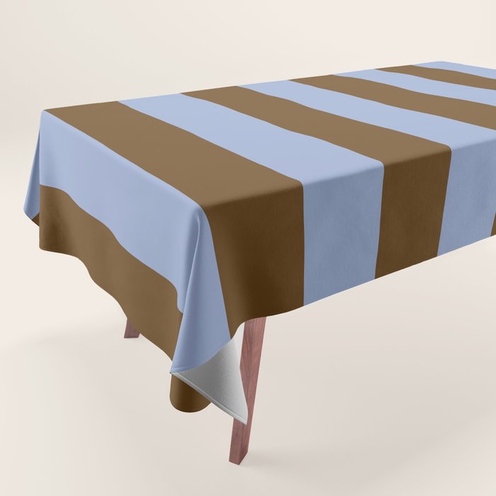 Duo I - Blue and Brown Stripes Tablecloth Gallery Image 1