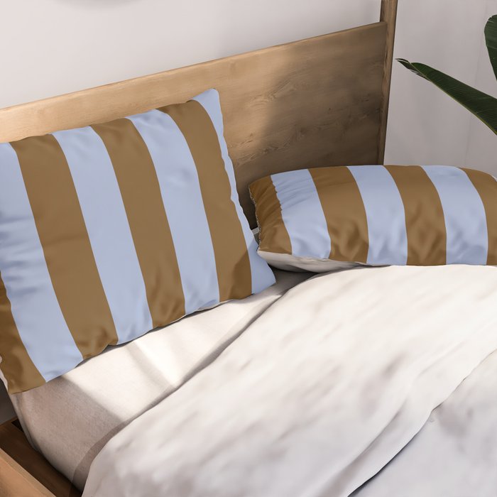 Duo I - Blue and Brown Stripes Pillow Sham Gallery Image 2