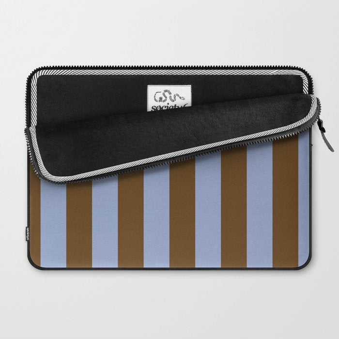 Duo I - Blue and Brown Stripes Laptop Sleeve Gallery Image 2