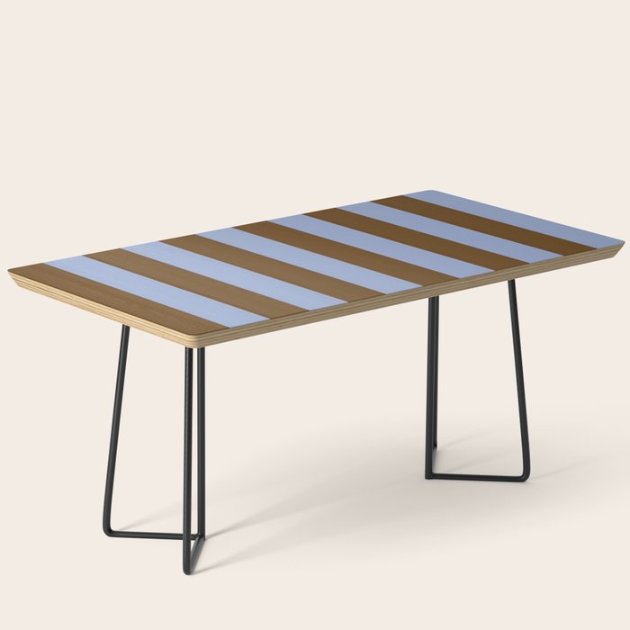 Duo I - Blue and Brown Stripes Coffee Table Gallery Image 1
