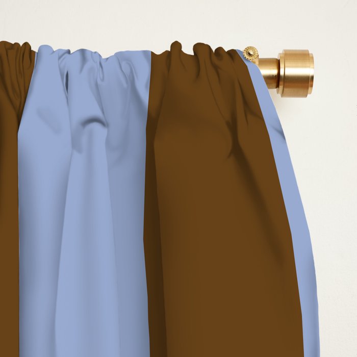 Duo I - Blue and Brown Stripes Window Curtain Gallery Image 2