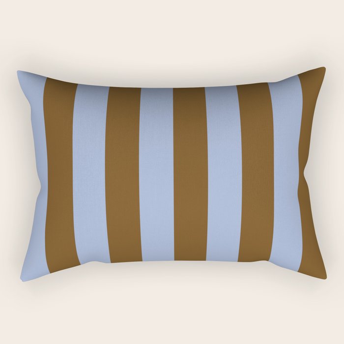 Duo I - Blue and Brown Stripes Rectangular Pillow Gallery Image 2