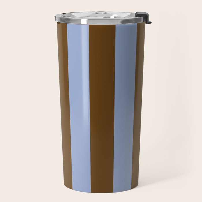 Duo I - Blue and Brown Stripes Travel Mug Gallery Image 2