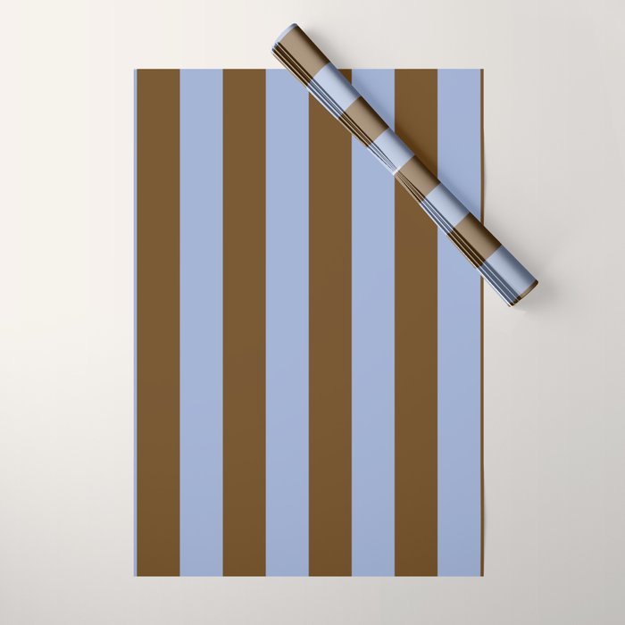 Duo I - Blue and Brown Stripes Wrapping Paper Gallery Image 1