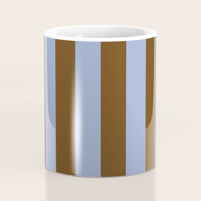 Duo I - Blue and Brown Stripes Coffee Mug Gallery Image 4