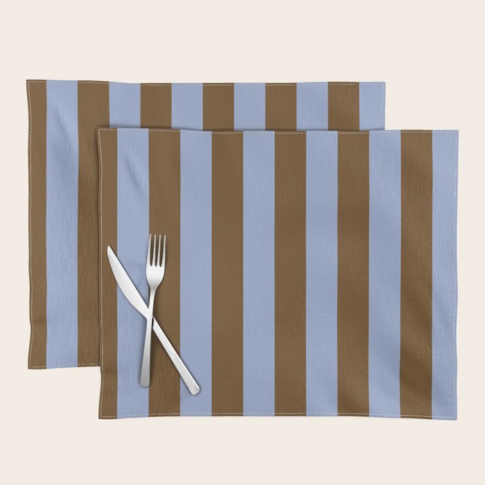 Duo I - Blue and Brown Stripes Placemat Gallery Image 1