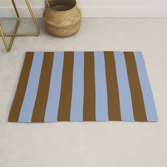 Duo I - Blue and Brown Stripes Rug Gallery Image 1