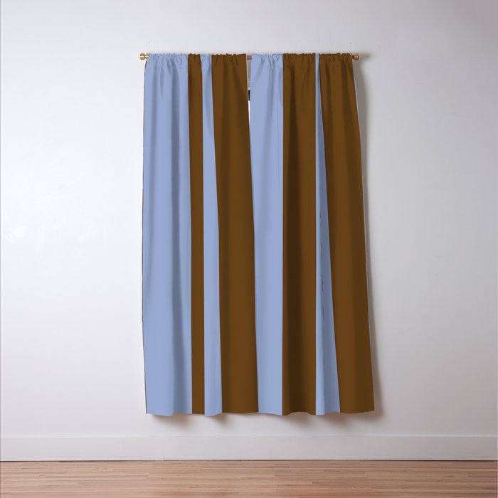 Duo I - Blue and Brown Stripes Window Curtain Gallery Image 3