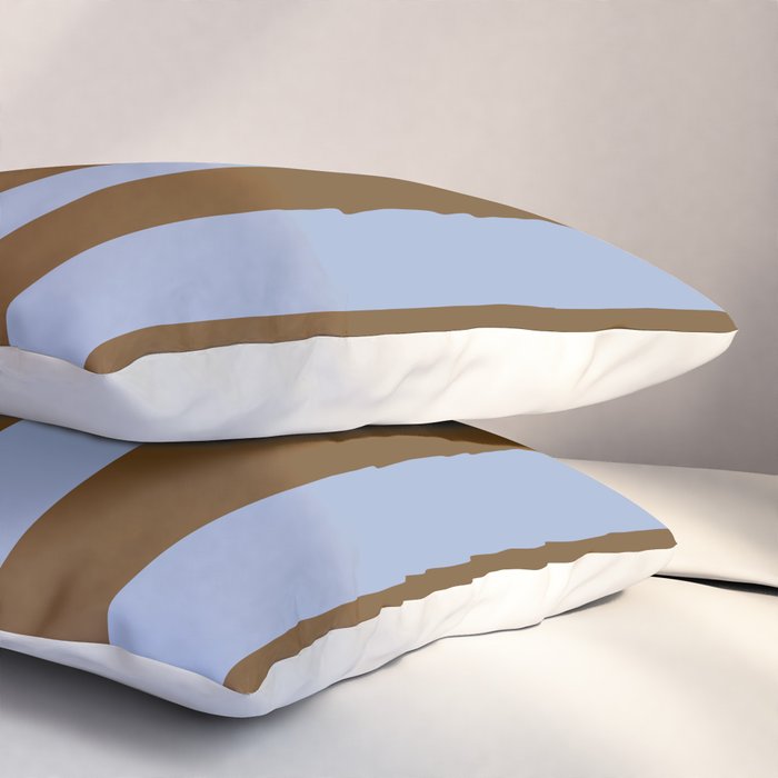 Duo I - Blue and Brown Stripes Pillow Sham Gallery Image 3
