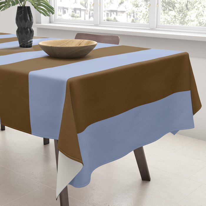 Duo I - Blue and Brown Stripes Tablecloth Gallery Image 3