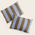 Duo I - Blue and Brown Stripes Pillow Sham Gallery Image 3