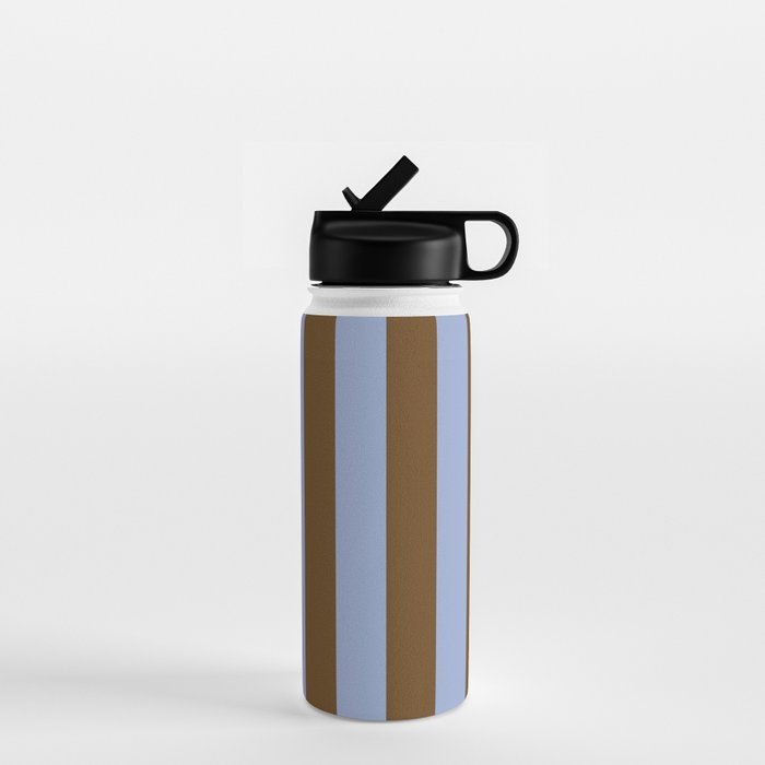 Duo I - Blue and Brown Stripes Water Bottle Gallery Image 1