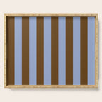 Duo I - Blue and Brown Stripes Serving Tray Gallery Image 1