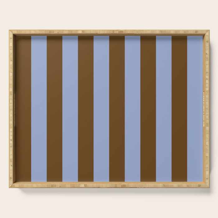 Duo I - Blue and Brown Stripes Serving Tray Gallery Image 1