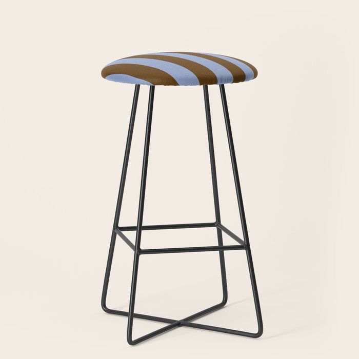 Duo I - Blue and Brown Stripes Stool Gallery Image 1