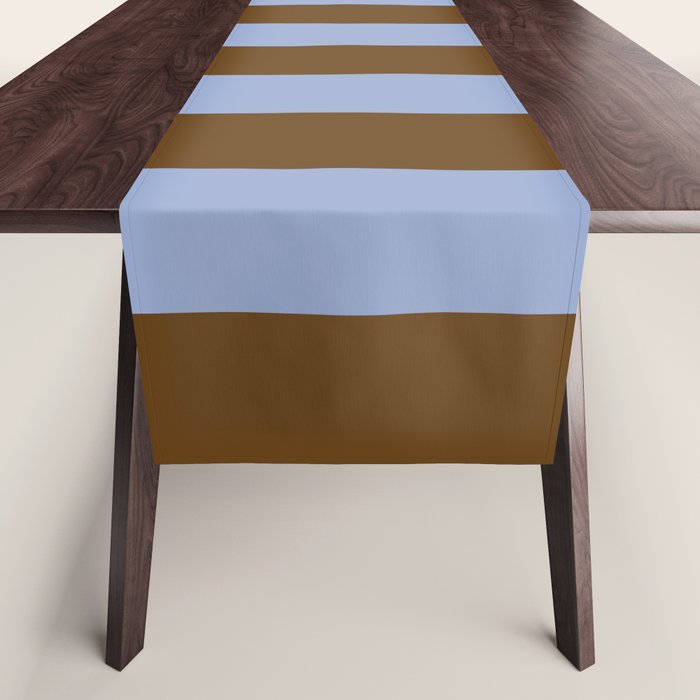 Duo I - Blue and Brown Stripes Table Runner Gallery Image 1