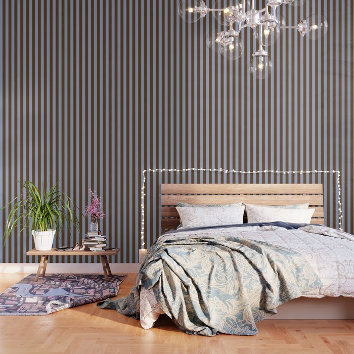 Duo I - Blue and Brown Stripes Wallpaper Gallery Image 3