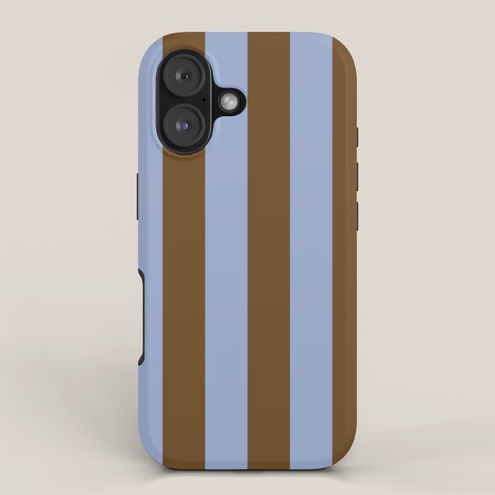 Duo I - Blue and Brown Stripes iPhone Case Gallery Image 1