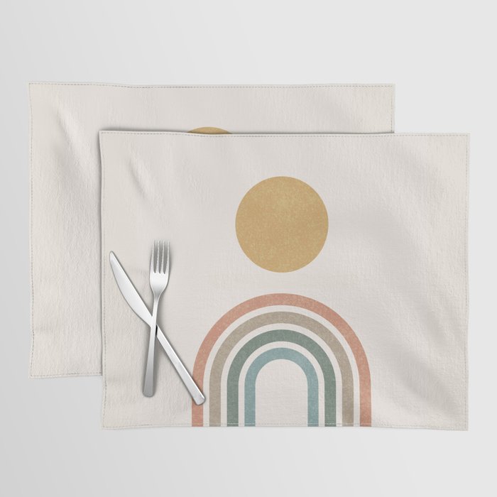 Mid-Century Modern Rainbow Placemat Gallery Image 1