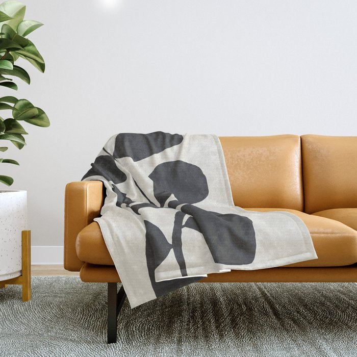 Abstract Minimal -Plant 3 Throw Blanket Gallery Image 1