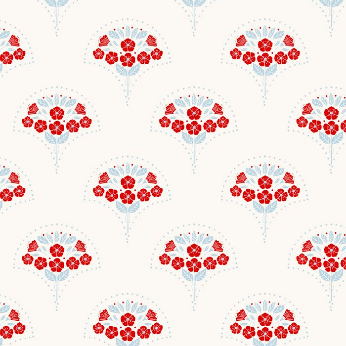 Heritage-Inspired Red and Blue Flowers Coffee Mug Gallery Image 2