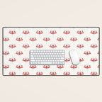 Heritage-Inspired Red and Blue Flowers Desk Mat Gallery Image 1